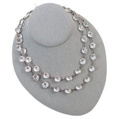 Vintage Open Back Crystal Long Sautoir Necklace, Circa 1920s