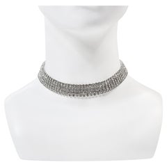 Vintage Denbe Diamanté Prong Set Choker Halskette CIRCA 1960s