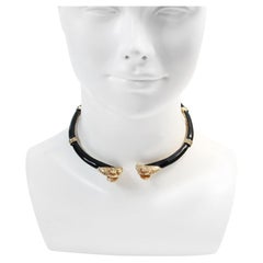Vintage Donald Stannard Rams Head Choker in Black and Gold Circa 1980s Vintage Donald Stannard Rams Head Choker in Black and Gold Circa 1980s