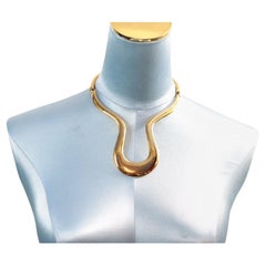 Vintage Alexis Kirk Articulated Gold Tone Choker Necklace Circa 1980s