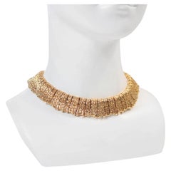 Vintage Ciner Gold Tone Link Choker Necklace, Circa 1990s