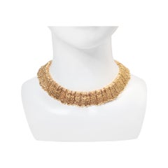 Vintage Ciner Gold Tone Link Choker Necklace, Circa 1990s