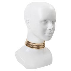 Vintage Agatha Paris Three Strand Gold Tone Choker, Circa 1990s