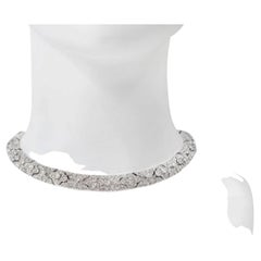 Collier ras-du-cou vintage Ciner à maillons argentés ornés de strass, vers les années 1980