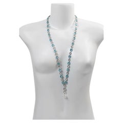 Vintage Open-Back Crystal Long Necklace, With Dangling Piece, Circa 1920s