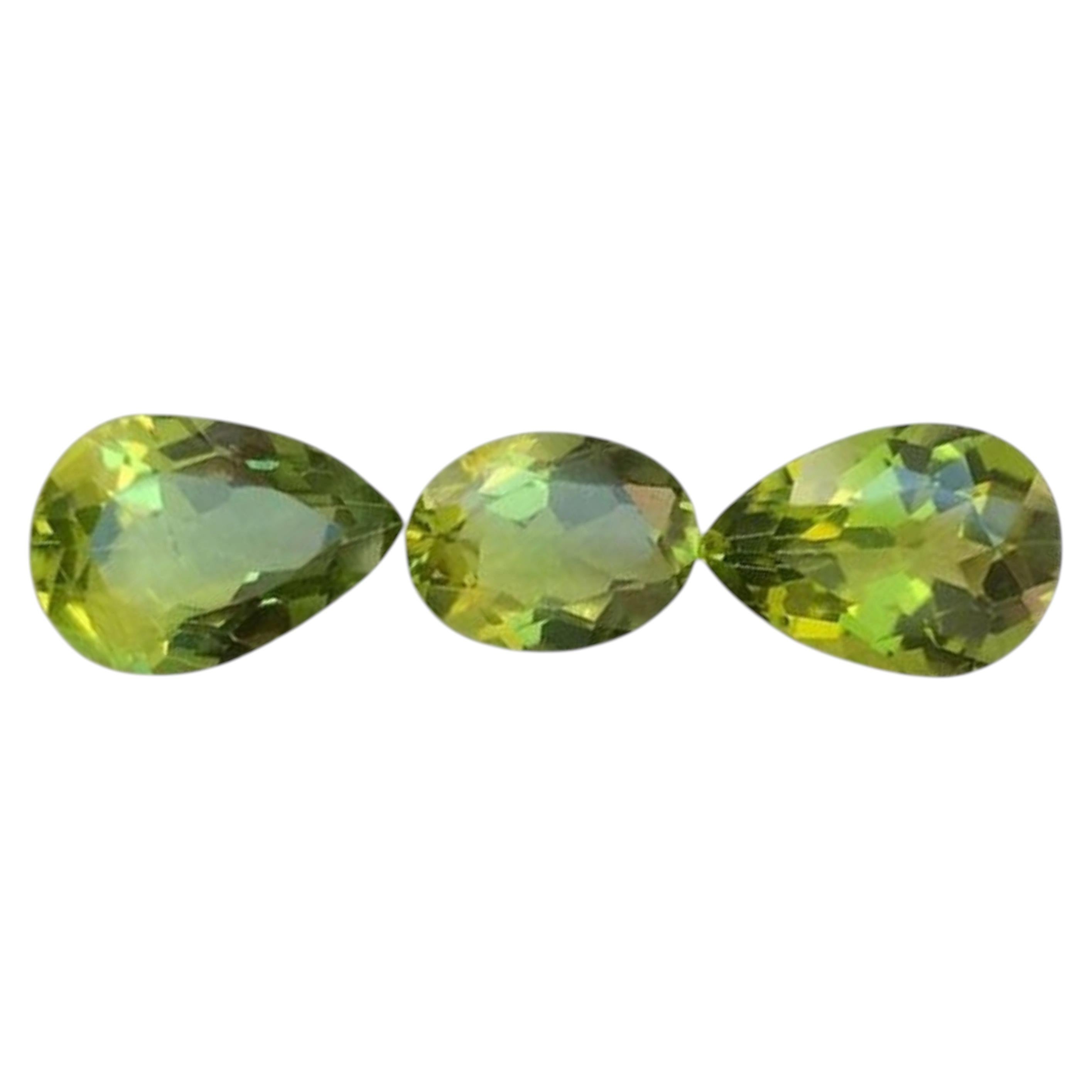 6.20 carats Natural Loose Peridot Earrings, Ring Size Jewelry Set from Pakistan