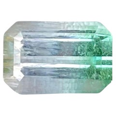 2.60 carats Loose Bicolor Tourmaline Stone Emerald Cut Afghan Gemstone
