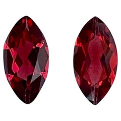 2.10 carats Red Rhodolite Garnet Pair Marquise Cut African Gemstone