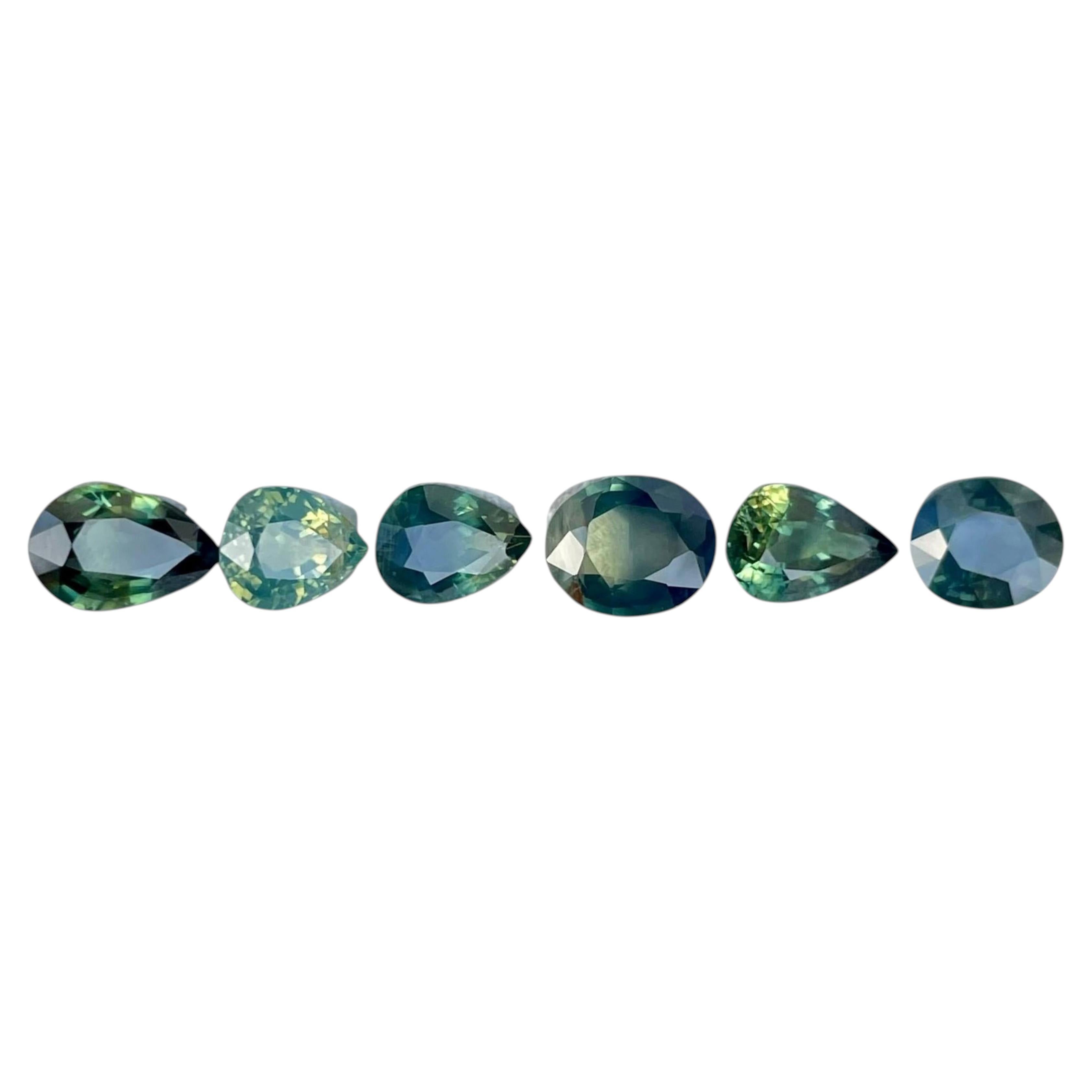 Lote de 6 piedras preciosas de zafiro parcial de 4,30 quilates de Madagascar