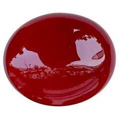 Pierre de cornaline rouge profond taille cabochon de 3,42 carats d'Inde