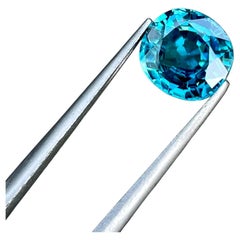 4.48 carats Blue Zircon Stone Cushion Cut Natural Cambodian Gemstone