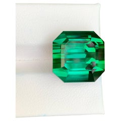 23.15 Carat Loose Greenish Blue Tourmaline Asscher Cut Natural Afghan Gemstone