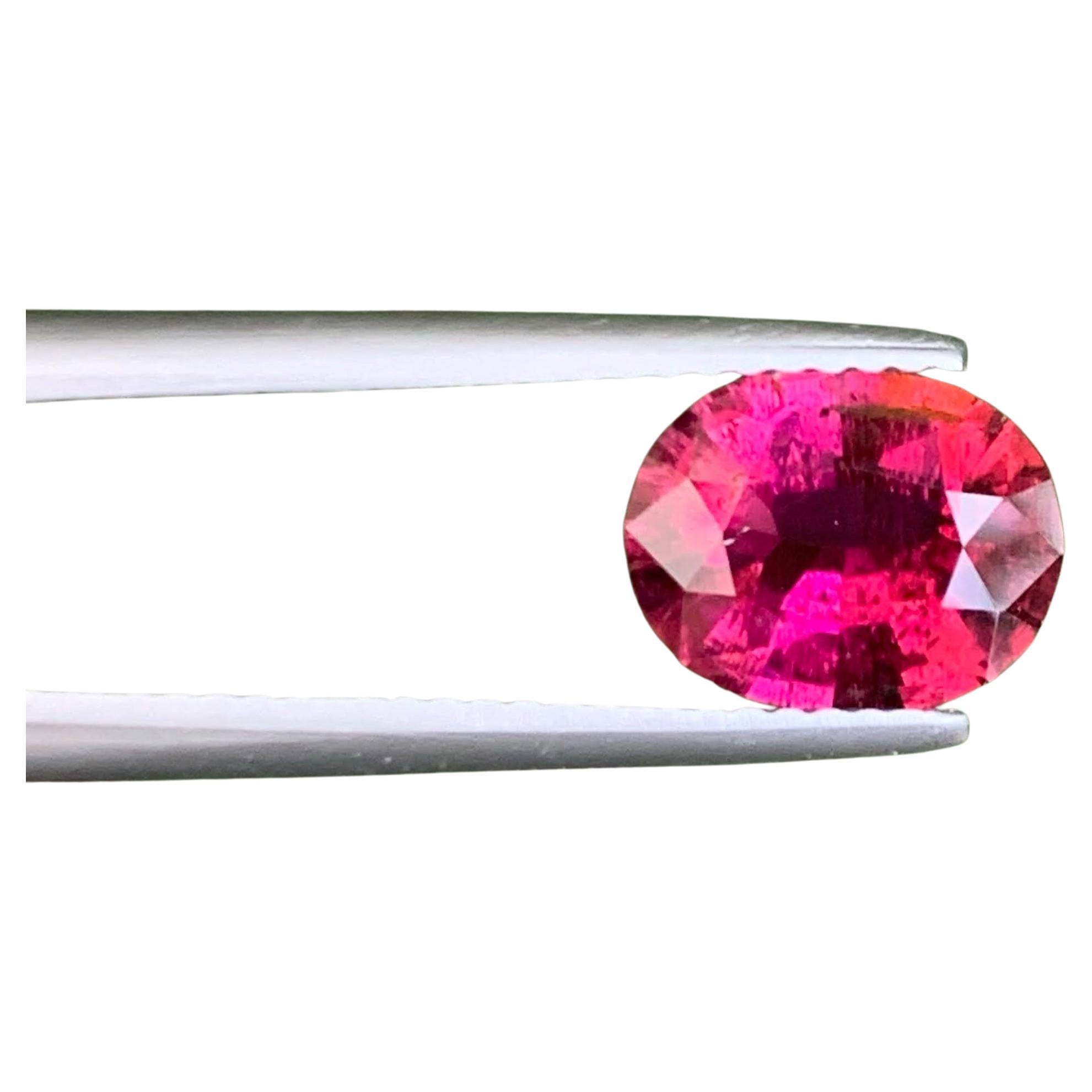 2.00 Carat Loose Rubelite Tourmaline Stone Oval Cut Afghan Gemstone For Sale