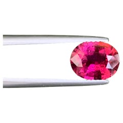 2.00 Carat Loose Rubelite Tourmaline Stone Oval Cut Afghan Gemstone