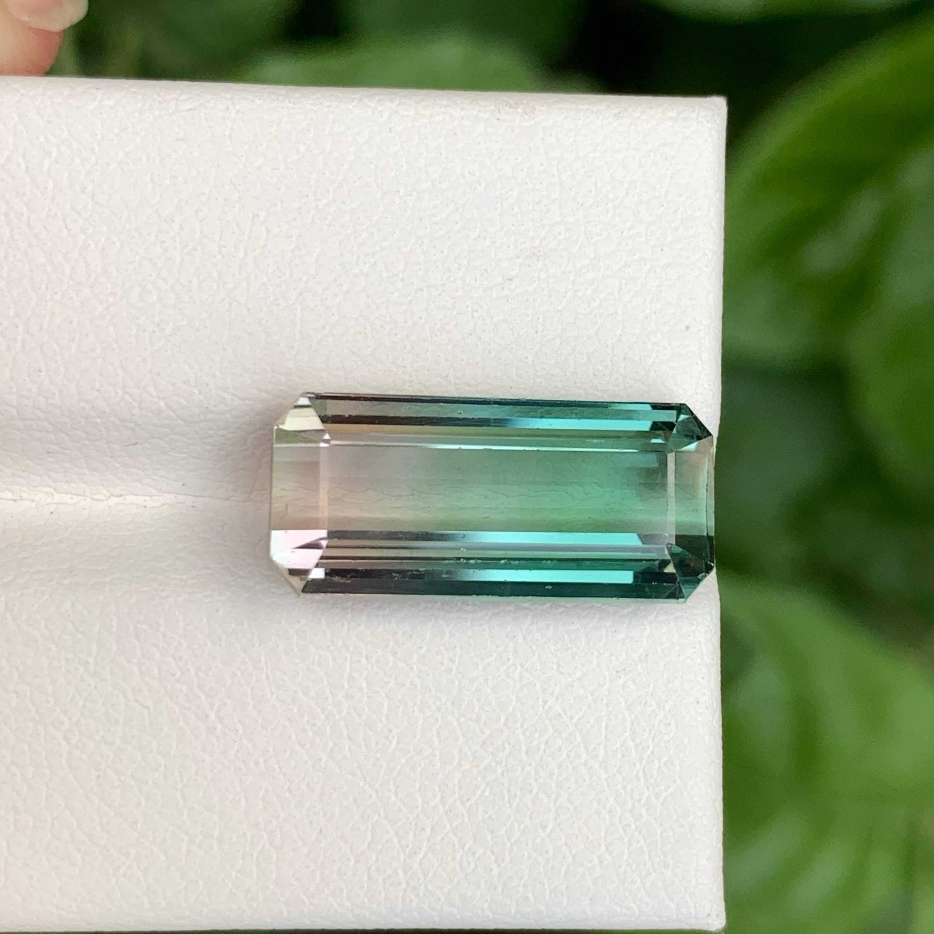 9.10 Carat Loose Bi Color Tourmaline Stone Emerald Cut Natural Afghan Gemstone (pierre précieuse afghane) en vente 1