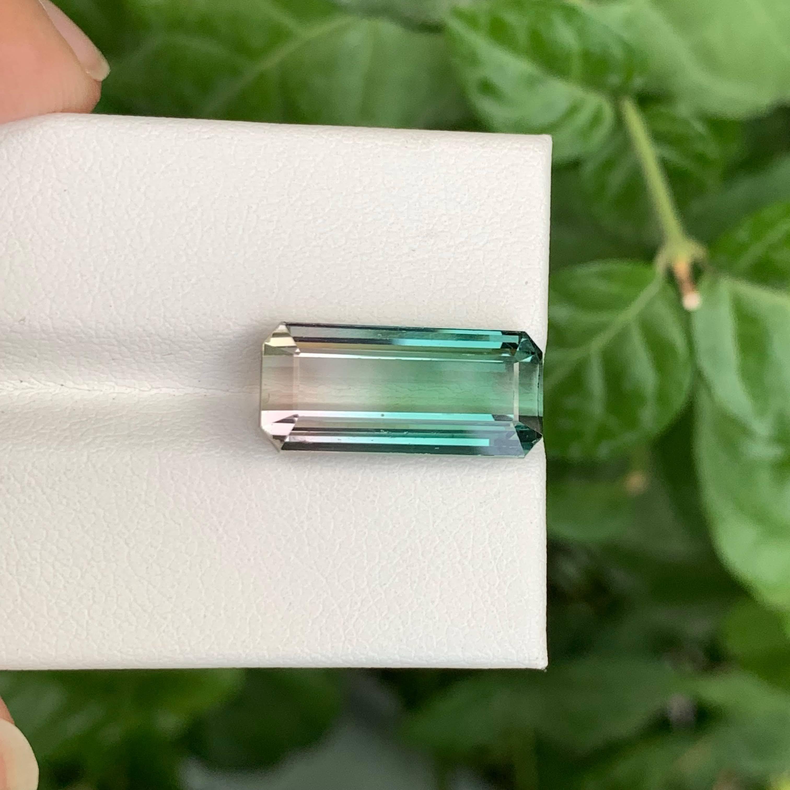 9.10 Carat Loose Bi Color Tourmaline Stone Emerald Cut Natural Afghan Gemstone (pierre précieuse afghane) en vente 3