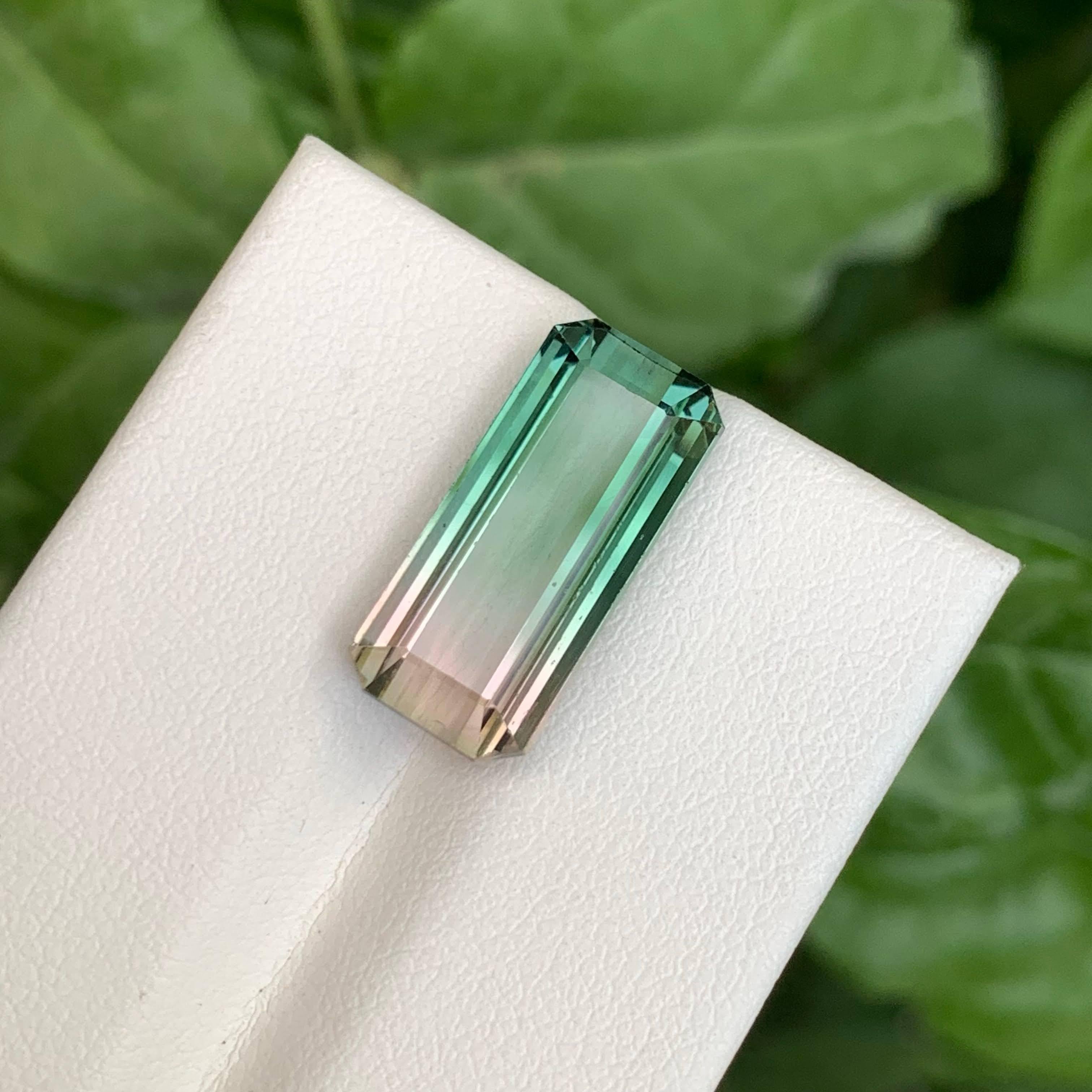 9.10 Carat Loose Bi Color Tourmaline Stone Emerald Cut Natural Afghan Gemstone (pierre précieuse afghane) en vente 2