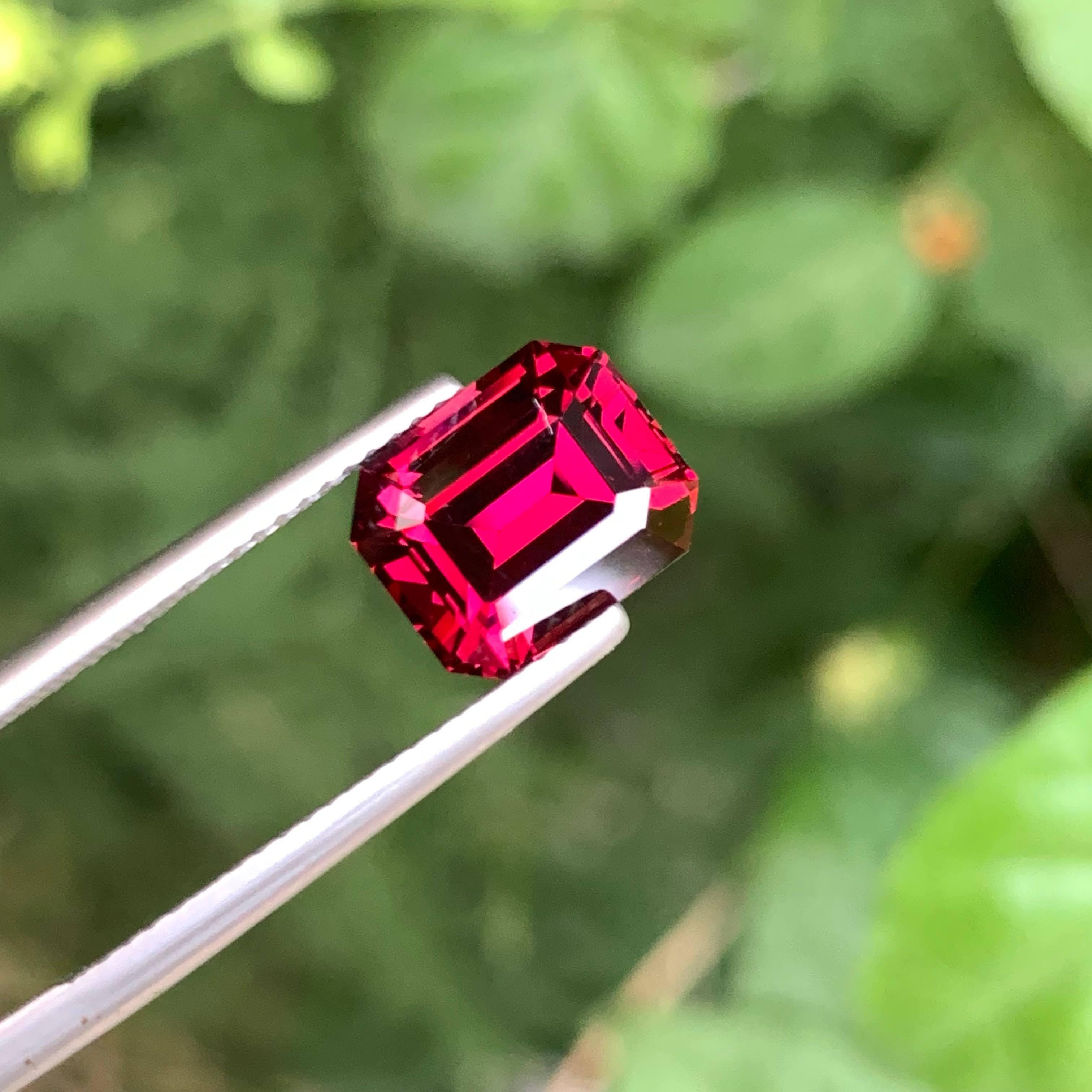 4,60 Karat loser rosaroter Pyrop Granat Stein Smaragdschliff tansanischer Edelstein im Angebot 5