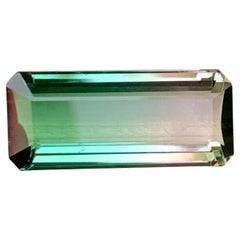 9.25 Carat Loose Bi color Tourmaline Stone Emerald Cut Natural African Gemstone