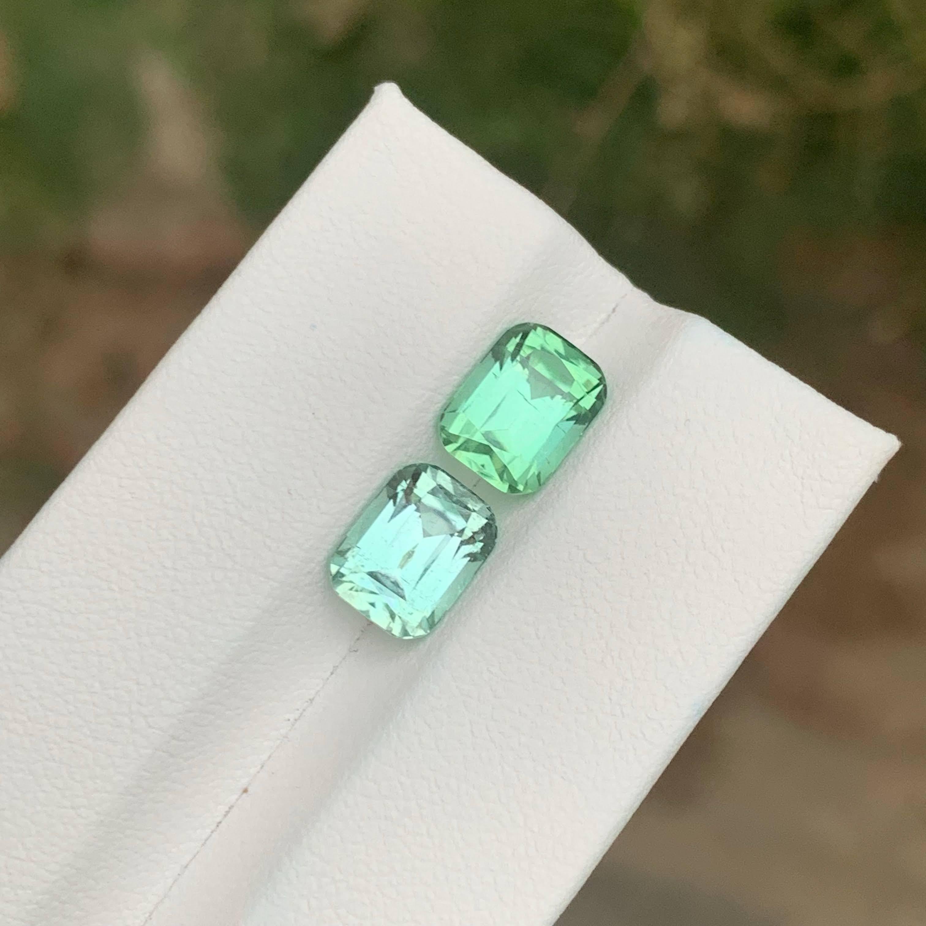 Taille coussin 5.30 Carat Loose Mismatch Color Tourmaline Pair Cushion Cut Natural Afghan Gems en vente
