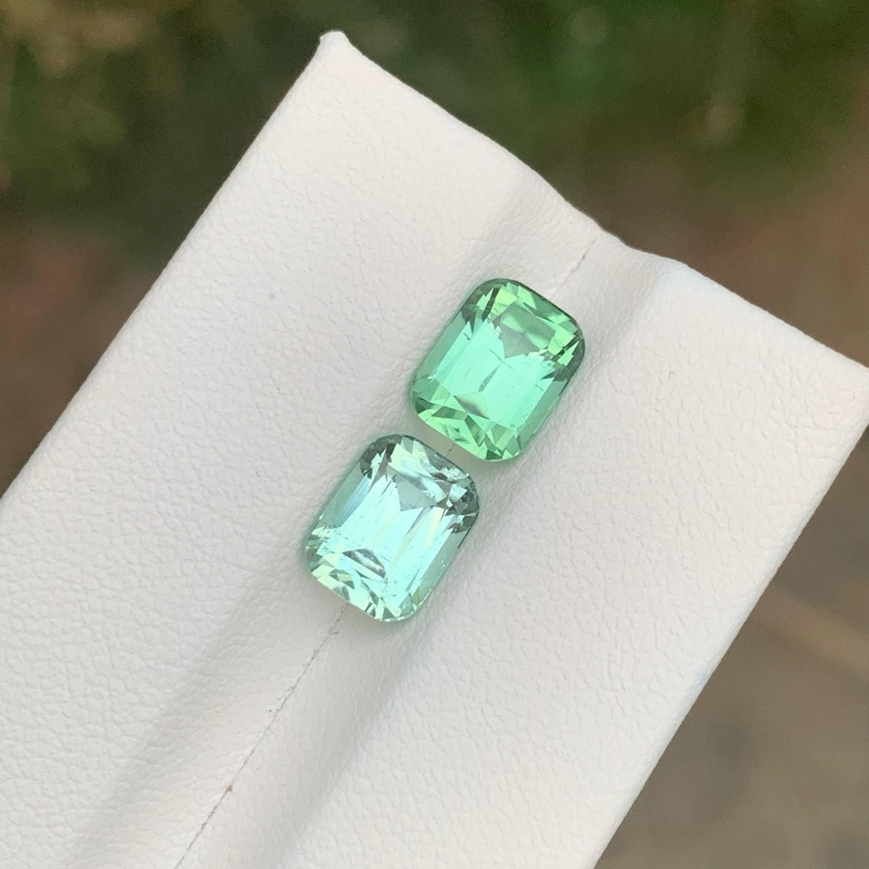 5.30 Carat Loose Mismatch Color Tourmaline Pair Cushion Cut Natural Afghan Gems en vente 3