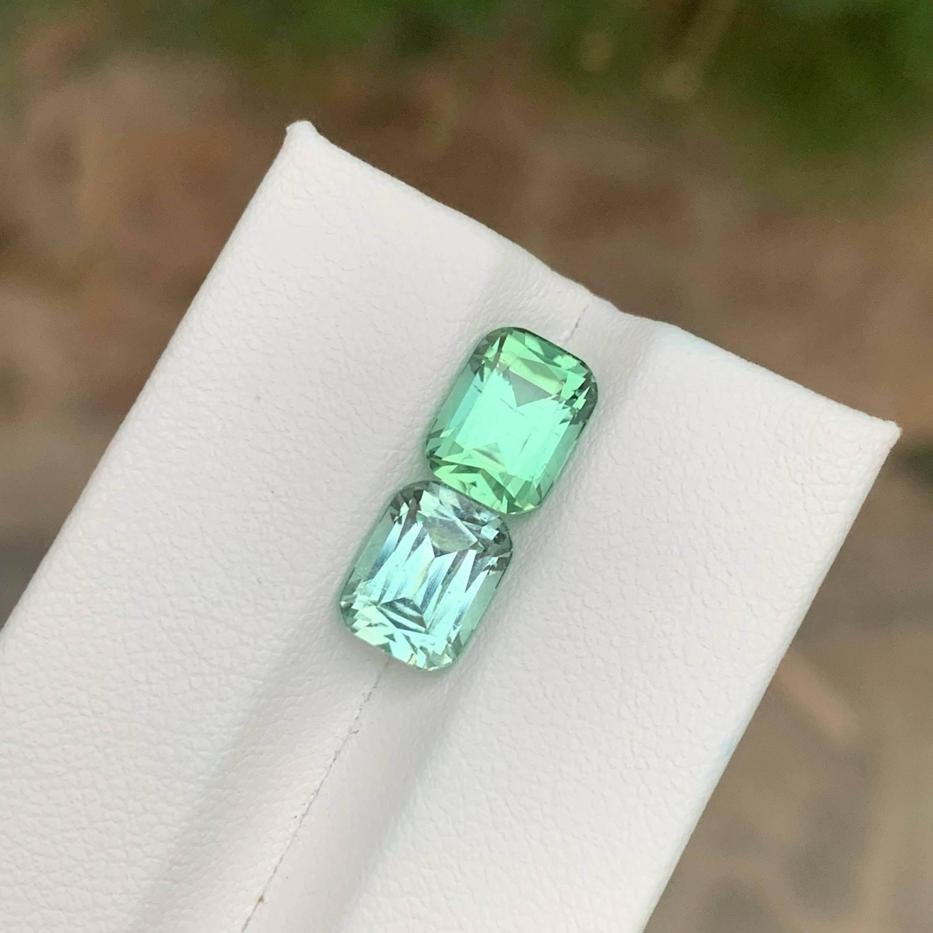 5.30 Carat Loose Mismatch Color Tourmaline Pair Cushion Cut Natural Afghan Gems en vente 2