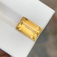 5.40 Carat Natural Loose Golden Color Citrine Baguette Cut Eye Clean Gemstone