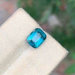 2.45 Carat Natural Fine Quality Indicolite Tourmaline Cushion Cut Afghan Gem