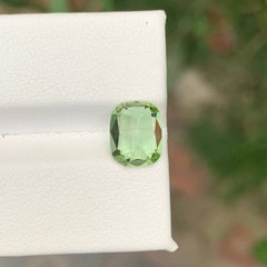 2.00 Carat Natural Loose Light Green Tourmaline Cushion Cut Afghan Gemstone