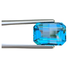 9.55 Carat Natural Loose Neon Blue Topaz Pixel Cut African Jewelry Gemstone