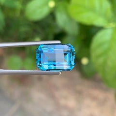 9.55 Carat Natural Loose Neon Blue Topaz Pixel Cut African Jewelry Gemstone