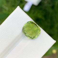 5.95 Carat Natural Loose Green Peridot Cushion Cut from Pakistan Gemstone