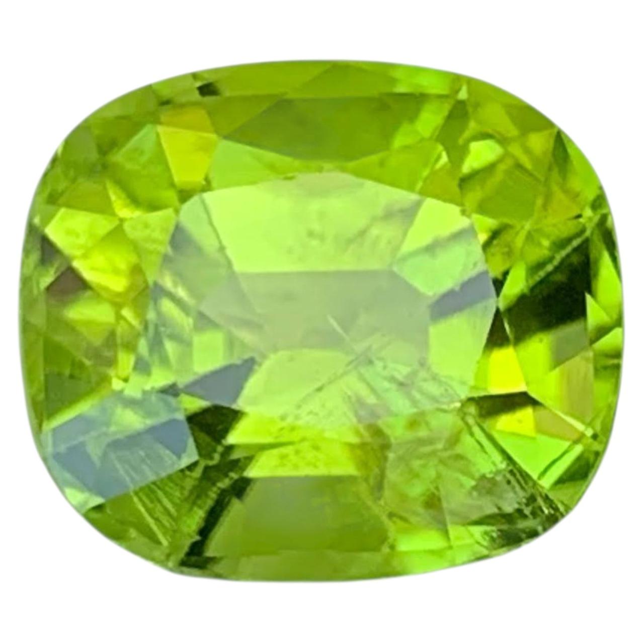5.95 Carat Natural Loose Green Peridot Cushion Cut from Pakistan Gemstone