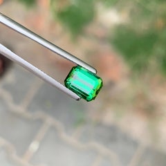 2.60 Carat Natural Loose Green Color Tourmaline Emerald Cut Afghan Gemstone