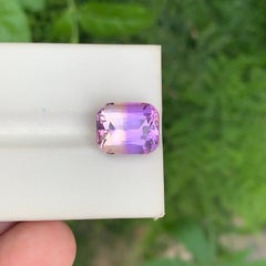 6.60 Carat Natural Loose Bicolor Ametrine Stone Cushion Cut Brazilian Gemstone
