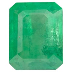 1.40 Carat Natural Loose Green Color Emerald Stone Emerald Cut Gemstone
