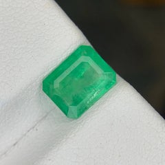 1.40 Carat Natural Loose Green Color Emerald Stone Emerald Cut Gemstone
