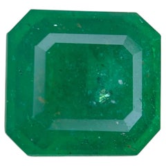 2.00 Carat Natural Loose Deep Green Emerald Stone Asscher Cut Gemstone