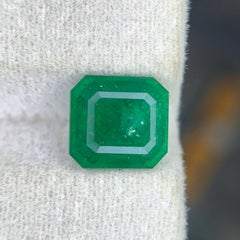 2.00 Carat Natural Loose Deep Green Emerald Stone Asscher Cut Gemstone