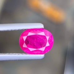 1.50 Carat Natural Loose Pinkish Red Ruby Stone Oval Cut Afghan Gemstone