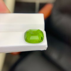 12.60 Carat Natural Loose Green Color Peridot Cushion Cut from Pakistan Gemstone
