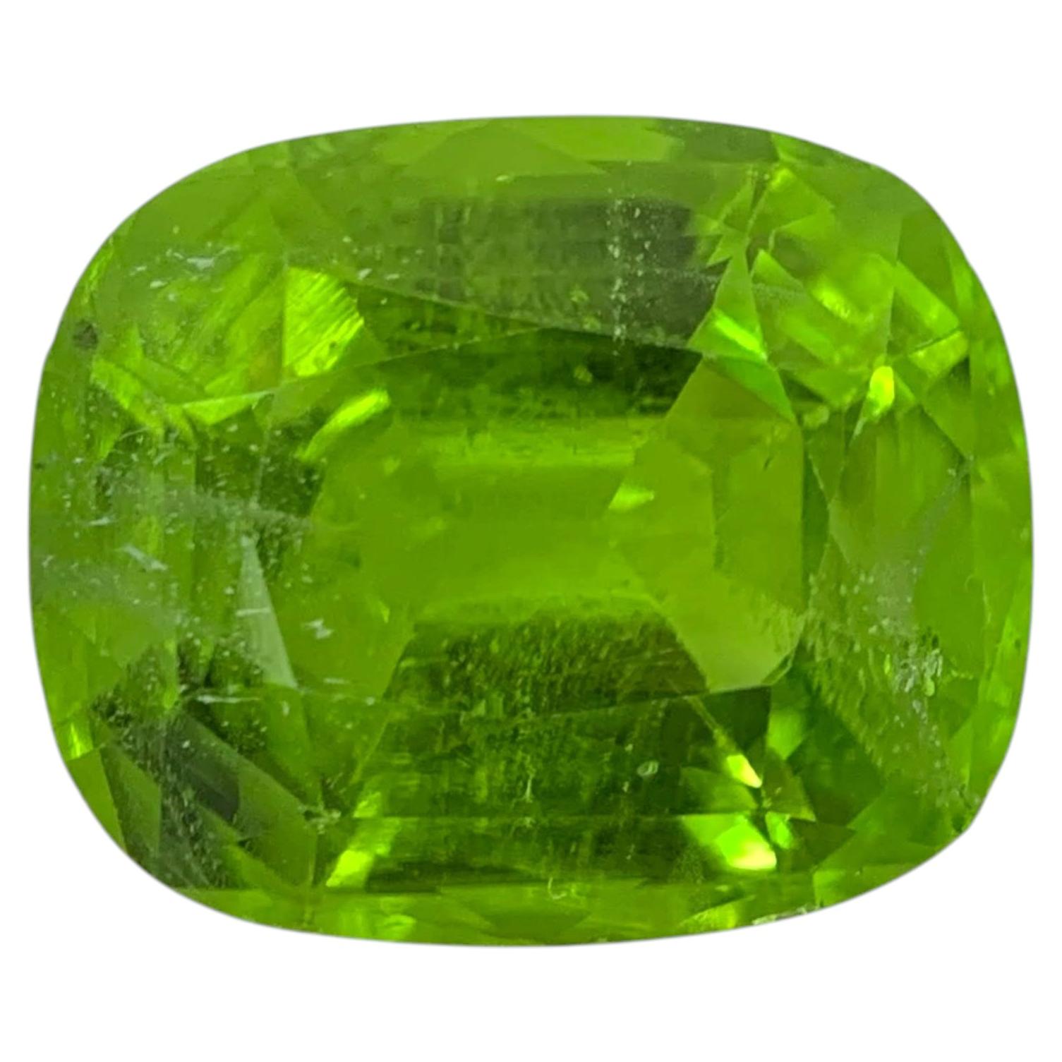12.60 Carat Natural Loose Green Color Peridot Cushion Cut from Pakistan Gemstone