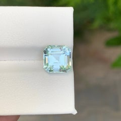 3.10 Carat Natural Loose Light Blue Color Aquamarine Asscher Cut Gemstone