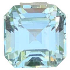 3.10 Carat Natural Loose Light Blue Color Aquamarine Asscher Cut Gemstone