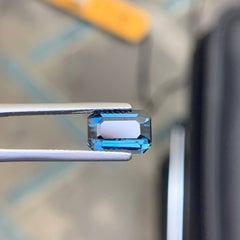 3.05 Carat Natural Loose Deep Blue Color Tourmaline Emerald Cut Afghan Gemstone