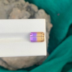 4.80 Carat Natural Loose Bicolor Ametrine Sone Emerald Cut Brazilian Gemstone