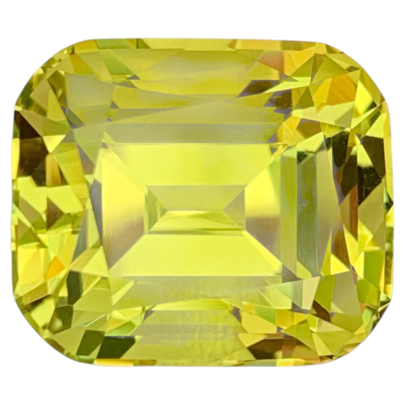 20.95 Carat Natural Loose Lemon Color Citrine Cushion Cut African Gemstone For Sale
