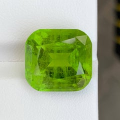 17.30 Carat Natural Loose Green Color Peridot Cushion Cut Pakistani Gemstone