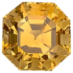 10.15 Carat Natural Loose Golden Color Citrine Asscher Cut Bazillion Gemstone