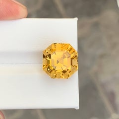 10.15 Carat Natural Loose Golden Color Citrine Asscher Cut Bazillion Gemstone